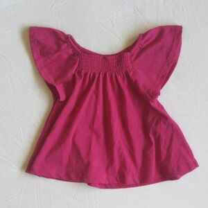 joe fresh flowy swing shirred top 6-12 months baby girl